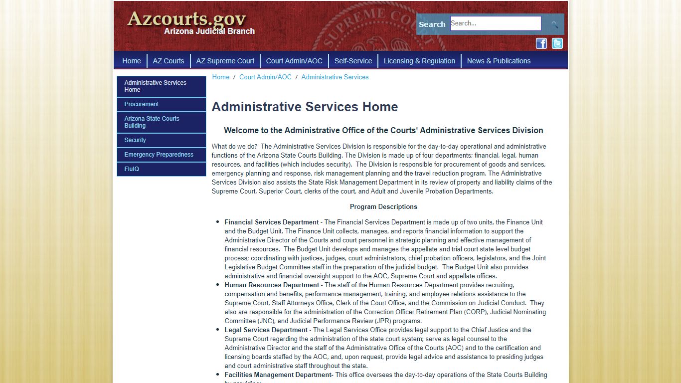 Administrative Services > Administrative Services Home